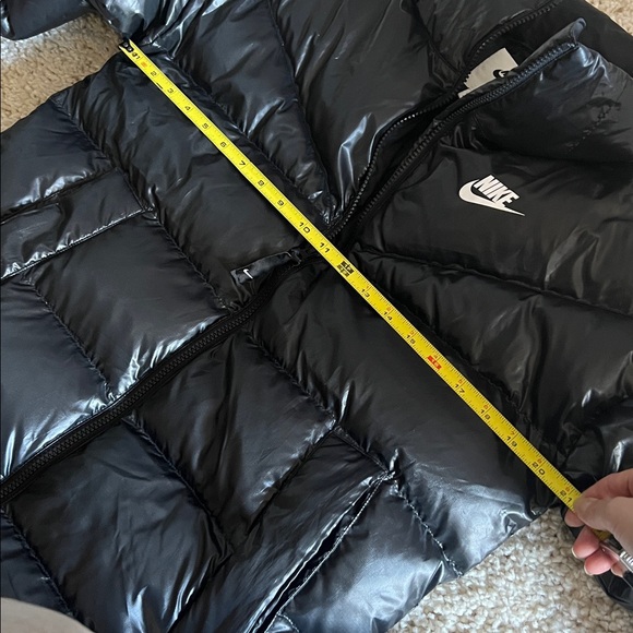 Nike Shiny Black Long Puffer Coat - Picture 8 of 9